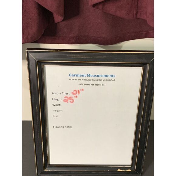 db established 1962 Wine Faux Suede Open Front Cardigan Size Medium - Picture 6 of 6